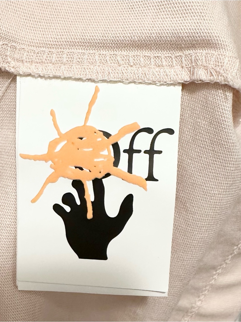 Off White Kids Virgil Abloh 2013 OFF Stamp Basic Tee Dress Girls 8 beige pink - Picture 8 of 11